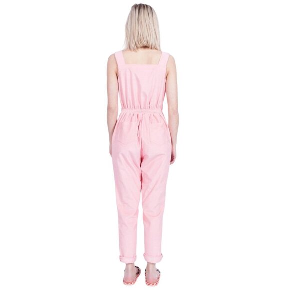 NOOWORKS Pink Corduroy Overalls Jumpsuit - Women's M - Barbiecore Retro Vibe - Picture 4 of 9